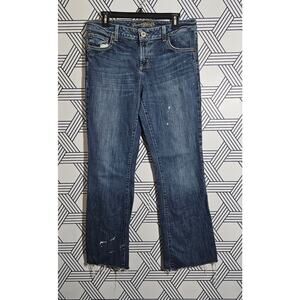 American Eagle Favorite Feans Raw Hem Painted Jeans size 12 reg